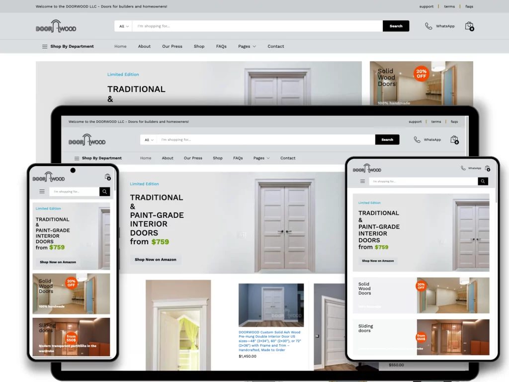 Case Study- Building a Premium E-Commerce Platform for DOORWOOD LLC - Handcrafted Interior Doors for American Homes